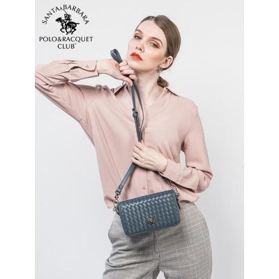 圣大保女士包包2020新款编织羊皮单肩包斜挎包时尚潮流小方包新款正品情人节礼物新年礼物