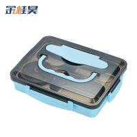 金桂昊 304 不锈钢饭盒 [带手提]2000ML四格+餐具+汤碗 个