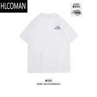 HLCOMAN245g男士长袖男生短袖t恤白色潮牌宽松内搭2024新款上衣