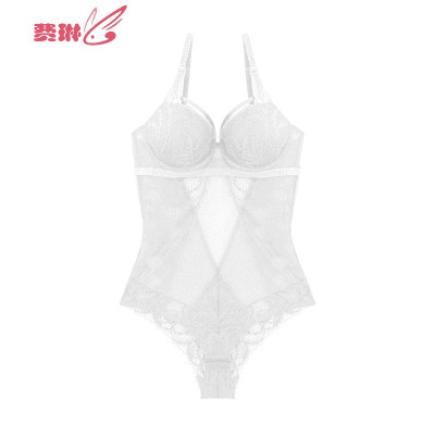 法式性感聚拢连体衣紧身打底蕾丝内衣束身收腰提臀塑身衣女士文胸费琳