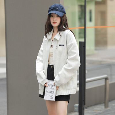 [1折价62.9元,叠加优惠券]春季女翻领净色长袖外套设计感百搭韩版气质时尚潮流