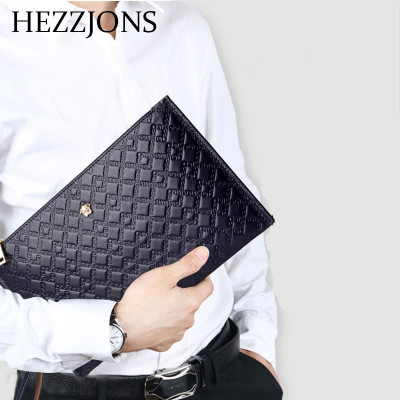 赫泽琼斯HEZZJONS品牌手拿包男进口意大利牛皮手包青年商务休闲奢侈品手腕包韩版时尚简约薄款信封包