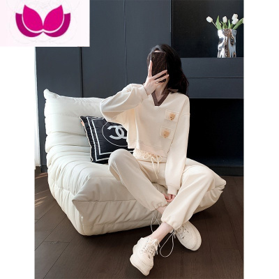 七斓春装女装休闲卫衣套装盐系穿搭早春女2023年新款轻熟风港味套