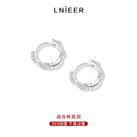 999纯银养耳洞耳钉女镶钻耳圈小耳环简约耳扣耳骨钉足银耳饰