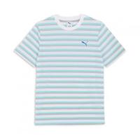 彪马(Puma)纯棉拼接短袖条纹运动休闲T恤男春夏新款潮流百搭