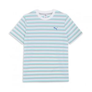 彪马(Puma)纯棉拼接短袖条纹运动休闲T恤男春夏新款潮流百搭