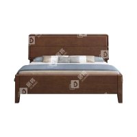 居将 JJ4022905 实木床简约1.5米单人床 胡桃色