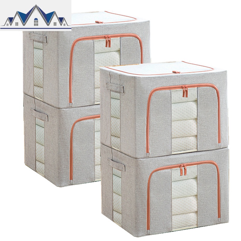 棉服收纳箱布艺整理大号折叠被子储物盒折叠衣柜搬家收纳 三维工匠