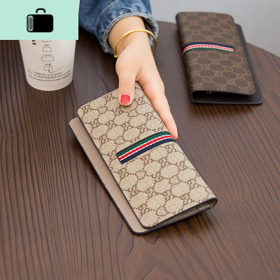 欧美简约超薄长款钱包女皮2019新款多功能拉链搭扣卡位牛皮钱夹NEW LAKE