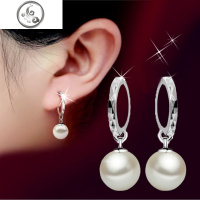 925纯银耳环女韩国时尚雪花耳扣闪钻锆石小耳圈耳钉送闺蜜银饰品 JiMi