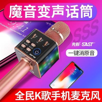 先科（sast）k01全民k歌话筒音响一体麦克风手机蓝牙无线话筒电视k歌家用电脑通用掌上卡拉OK唱歌魔音变声车载儿童话筒