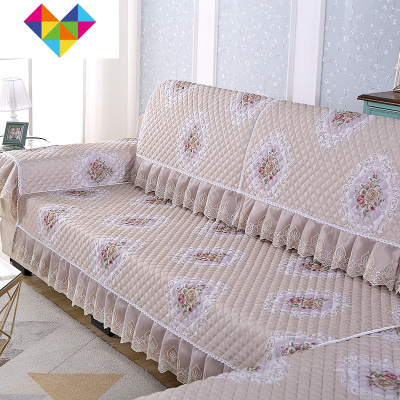 欧式沙发垫套装布艺防滑沙发套通用简约现代全盖沙发罩可机洗定做国色天香（咖色）90X75cm御蓝锦