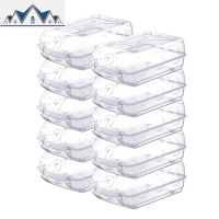 10个装加厚鞋盒塑料鞋子收纳盒叠加式抖音鞋柜宿舍收纳省空间 三维工匠
