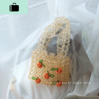 樱桃diy材料包亚克力手工编织串珠水晶珍珠包包手提单肩小包NEW LAKE女士手提包