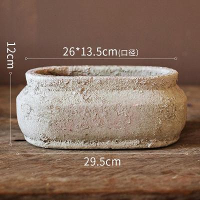 美帮汇碧海钩沉复古花盆器艺术红土陶装饰器皿摆件做旧花园庭院 复古艺术花盆(A款) 大