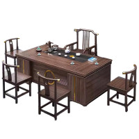 晋舰 新中式茶桌椅组合茶台茶具套装一体桌阳台办公室泡茶桌 2.0米
