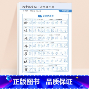 [六年级下]同步练字帖16张 [正版]二年级下册语文同步练字帖2024小学生字雷射控笔训练一三四五六年级人教版课堂一二类