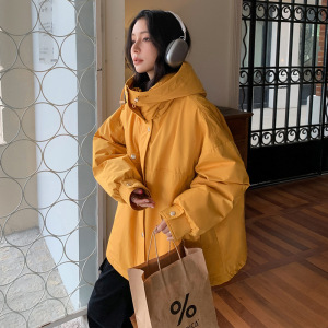 2025冬季新款平湖羽绒服女中长款户外休闲工装派克服洋气韩版加厚