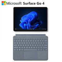 [配原装冰晶蓝键盘]微软Surface Go4 10.5英寸 二合一平板电脑 亮铂金 N200 8G 256G 人脸识别 学生平板 轻薄笔记本