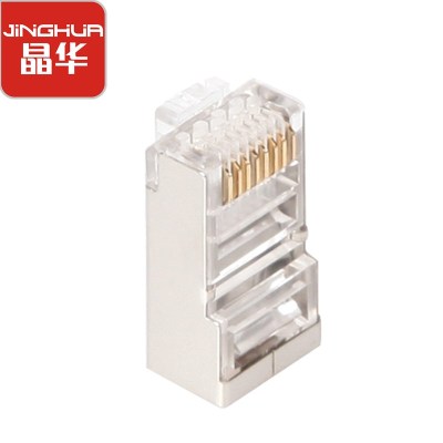 晶华六类水晶头RJ45水晶头网络水晶头网线连接头透明色30个/盒