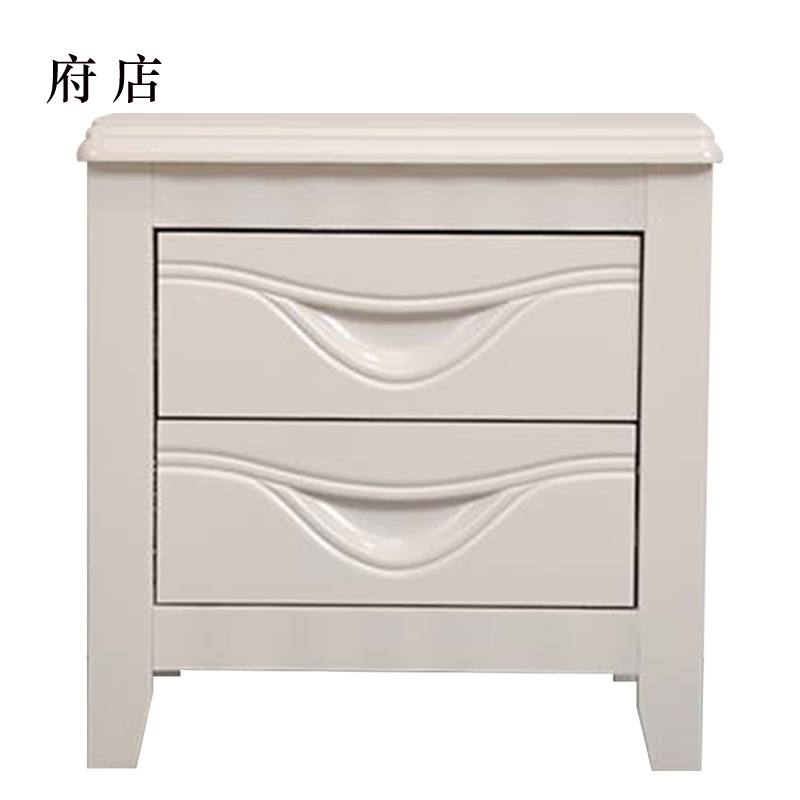 府店床头柜简约现代卧室床边储物柜升级款白色50*41*50cm