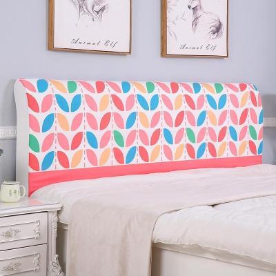 家柏饰(CORATED)欧式全包床头罩套床头套罩弹力布软包床靠背罩防尘保护套1.51.8米 蓝粉树叶 1.2米