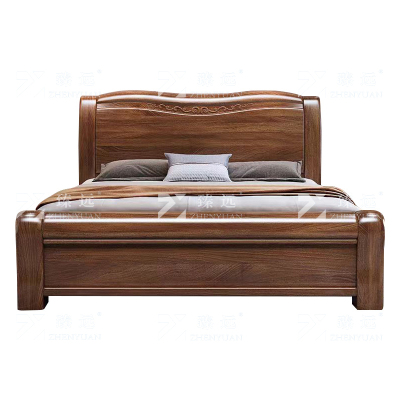 臻远 ZY4022923 胡桃木实木床1.8米双人床