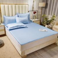 家柏饰(CORATED)床裙款冰丝凉席三件套夏季1.8m可水洗机洗折叠空调席1.5米2软席子