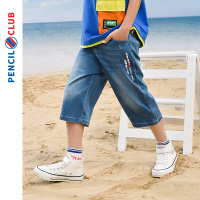 [1件3折]铅笔俱乐部童装男童七分裤2025夏装新款中大童牛仔中裤儿童裤子