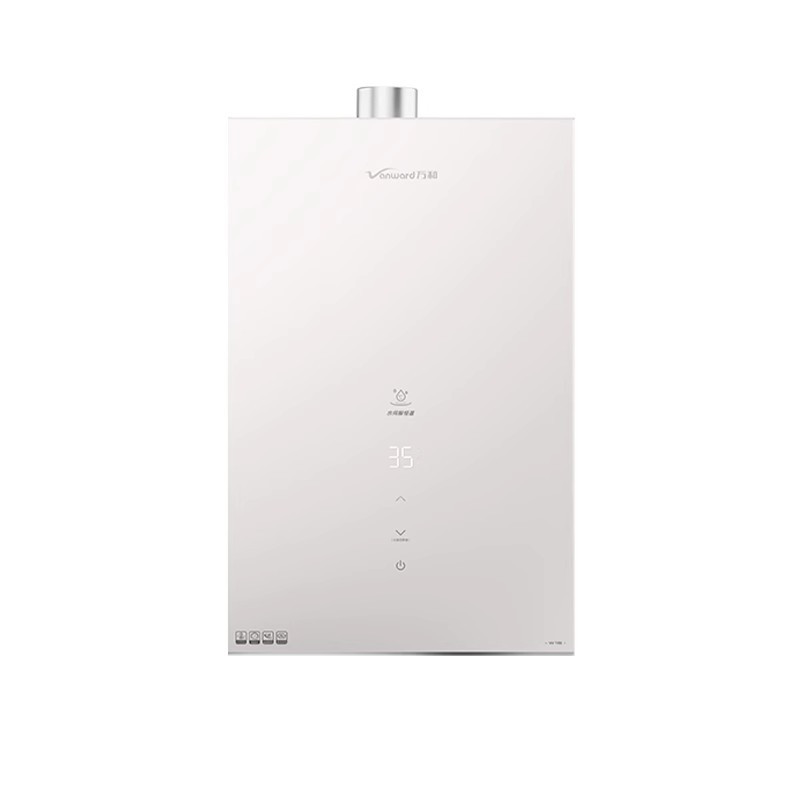 万和JSQ30-16W16 16升燃气热水器 天然气 水气双伺服恒温 直流变频 奶油白玻璃全面屏