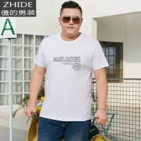 SUNTEK胖人男式加肥加大码男装新款胖子半截袖T恤衫肥佬棉透气上衣T恤