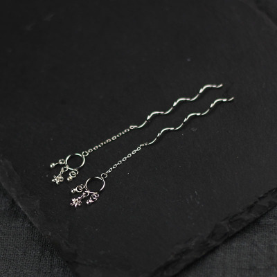 银饰时尚925纯银耳线女耳环流苏耳坠简约百搭长款耳饰气质养耳洞送女朋友老婆情人节七夕生日礼物