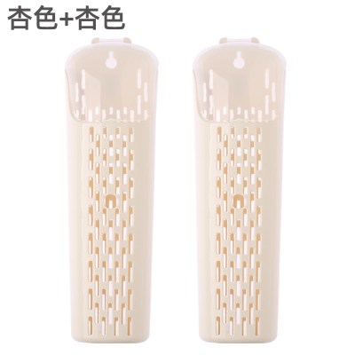 筷子篓筷子置物架带盖壁挂式免打孔家用收纳盒筷子笼厨房装筷子筒 敬平 2个装[杏色]筷笼