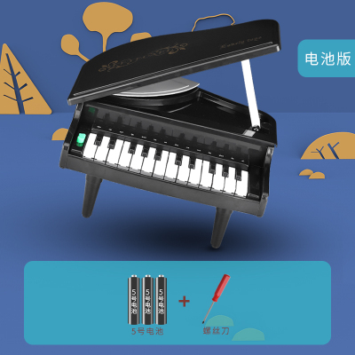 儿童炎迷你钢琴可弹奏婴儿电子琴玩具音乐琴键女孩婴幼儿小孩初学仿真音乐玩具小钢琴电池-