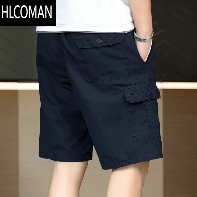 HLCOMAN2025夏季新款纯色工装五分裤子薄款男士中裤百搭水洗休闲短裤