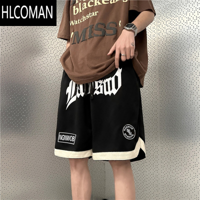 HLCOMAN夏季潮牌休闲短裤男美式vibe复古宽松五分裤高街痞帅篮球裤子刺绣