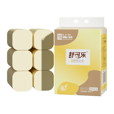舒可乐 卫生纸家用竹浆无芯卷纸 五层加厚6卷每提 整提便携小卷实惠装擦手纸厕纸巾 母婴可用 1提装
