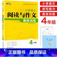 阅读与作文 小学四年级 [正版]2025小桔豆小学语文阅读与作文高效训练四年级上下册通用人教版小学4年级语文读写能力优化