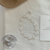 [5.30上新1件85折 3件8折]纯银花丝柿蒂花手链手饰女款高级送女朋友老婆情人节七夕生日礼物