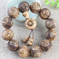 厂家直销越南沉手串雕刻佛珠福禄寿沉香木手链文玩男女情侣手饰品送女朋友老婆情人节七夕生日礼物