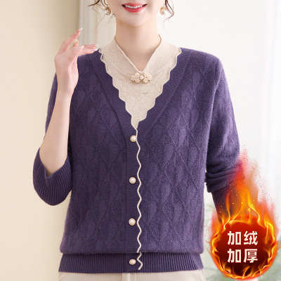 妈妈秋冬装新款打底衫上衣服中老年女装冬季短款毛衣打底衫