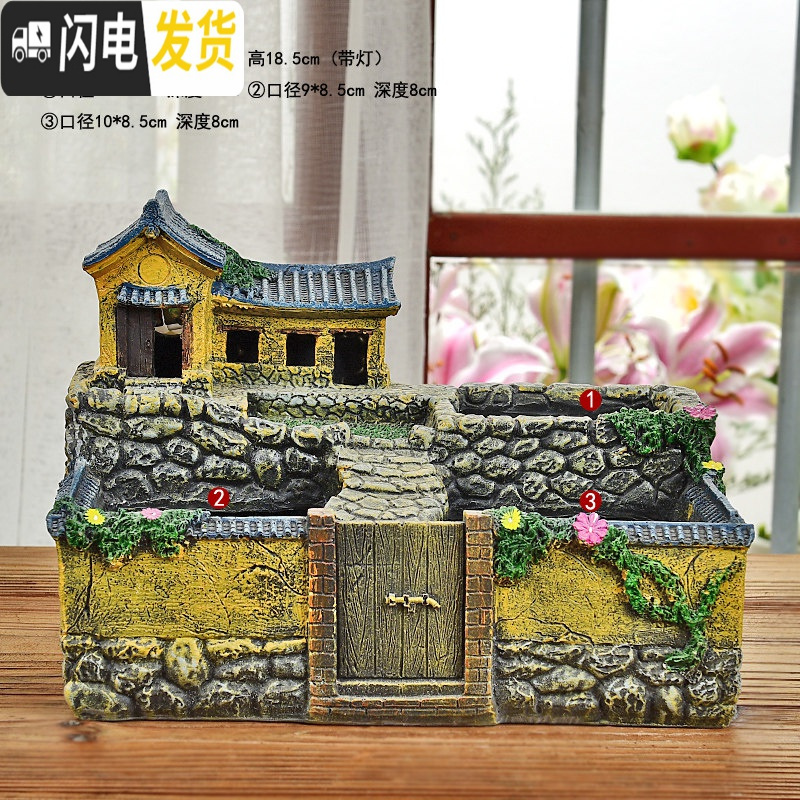 三维工匠微景观多肉植物小花盆多肉花盆树脂盆器创意大号口径拼盘简约个性 T527 中等花盆容器