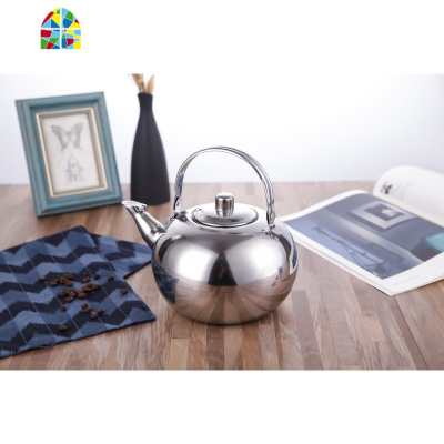 不锈钢茶壶餐厅带滤网泡茶壶家用烧水壶大容量酒店饭店用水壶 FENGHOU 玲珑壶18cm金色(2.0L)6-7人使用