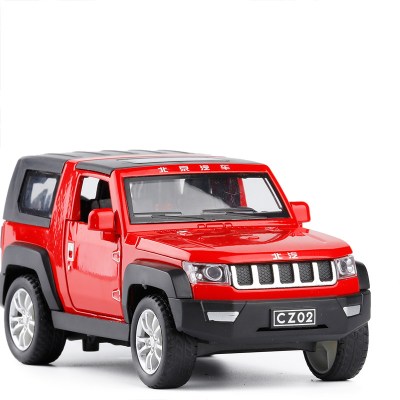 1:32仿真北汽BJ40吉普车合金车模儿童玩具车越野车回力小汽车模型红色盒装