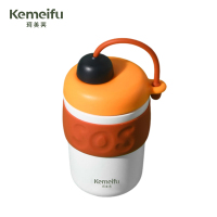珂美芙 304不锈钢便携吸管保温杯 橙色350ml 个
