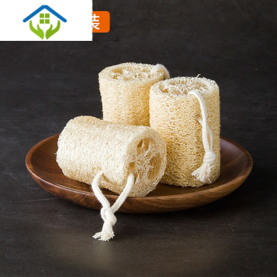 御蓝锦丝瓜络洗碗布百洁布厨房用品清洁刷锅洗碗丝瓜瓤挂绳3个-(原味款)