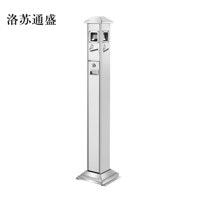 洛苏通盛不锈钢垃圾桶烟蒂柱灭烟桶带烟灰缸室外电梯口立式银色屋顶不锈钢四边固