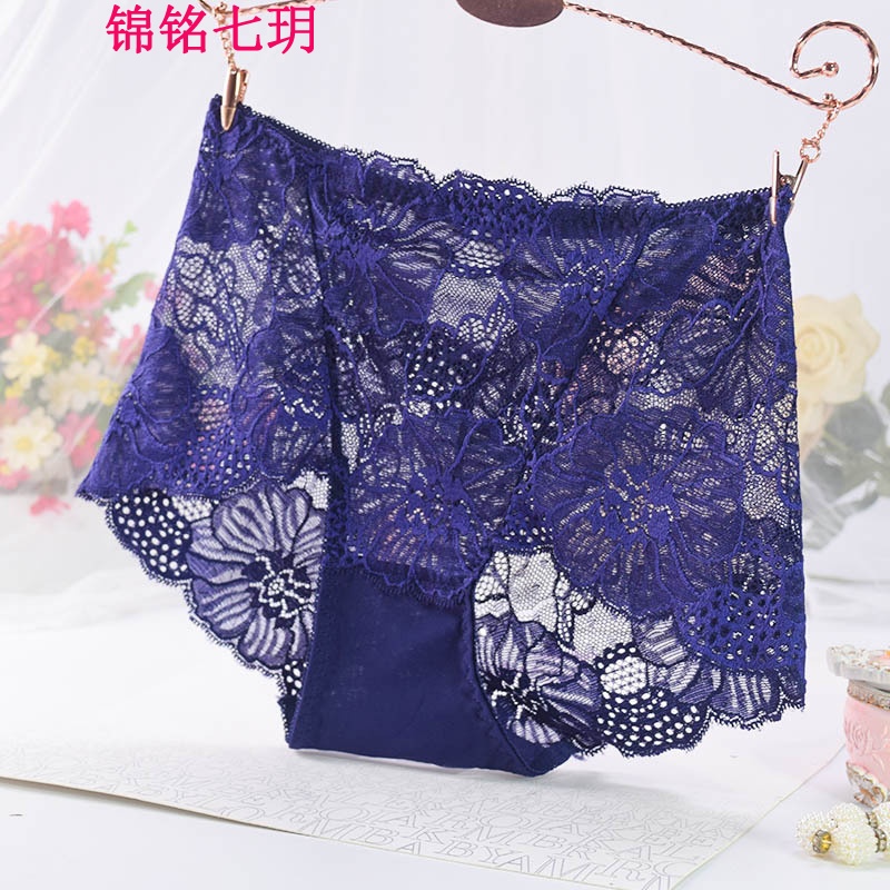 锦铭七玥厂夏季蕾丝舒适透明性感内裤女胖MM200斤M552