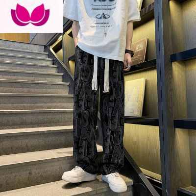 七斓高街ins休闲裤子男新款加绒百搭直筒裤宽松痞帅青少年阔腿裤