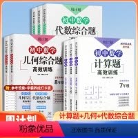 [全3册]数学计算题+几何+代数 八年级/初中二年级 [正版]周计划初中数学计算几何代数综合题训练七八九年级上下全一册册